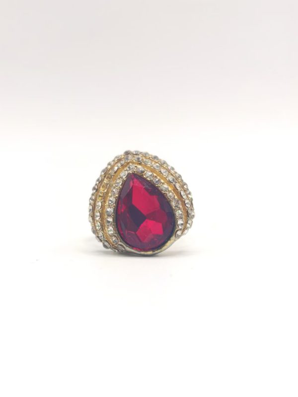 Rhombus-Cut Ruby Diamond Ring
