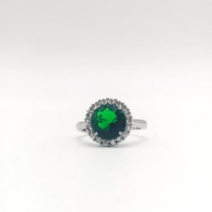 Emerald-Cut Green Gemstone Ring